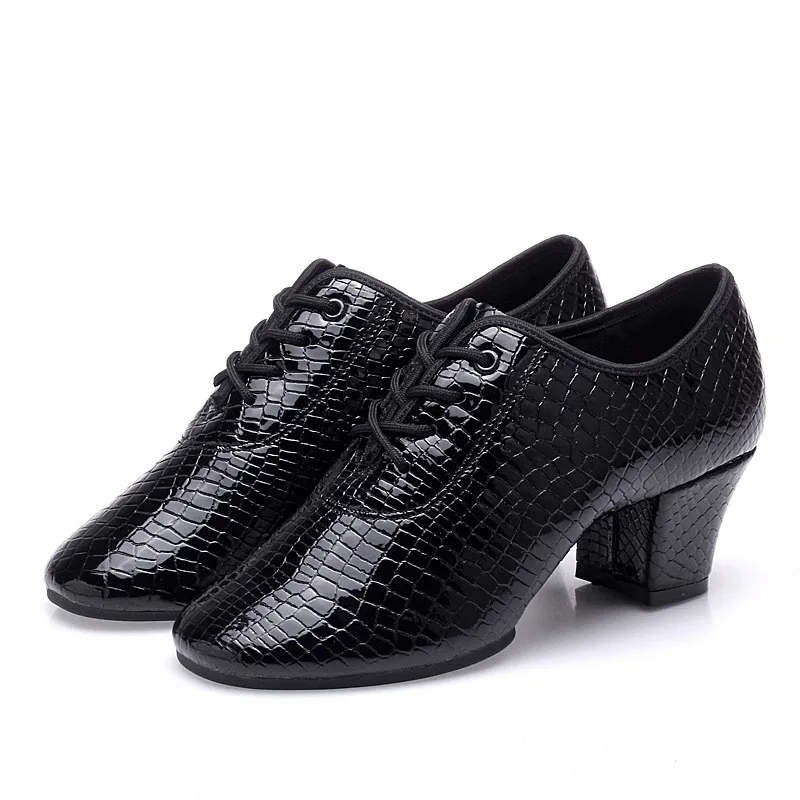 Женские туфли из натуральной кожи для латинских танцев Обувь на массивном