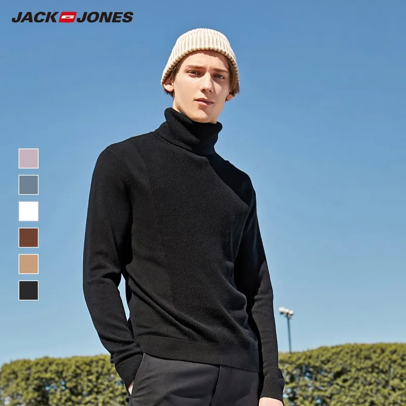 JackJones Мужской умный Повседневный светильник с длинными рукавами свитер с воротником-стойкой 219324525