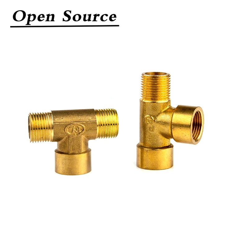 

Brass Pipe Fitting Male Thread / Female Thread 1/8" 1/4" 3/8" 1/2" BSP Tee Type Copper Fittings Water Oil Gas Adapter