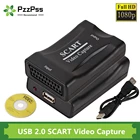 Карта видеозахвата PzzPss USB 2,0 Scart, записывающая коробка для PS4, игр, DVD, видеокамер, записывающих прямых трансляций
