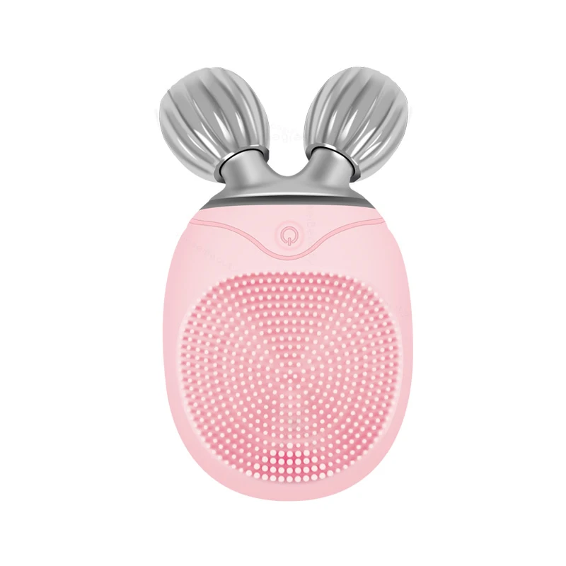 pink Многофункциональная электрическая Очищающая щетка для лица, силиконовое очищающее средство для лица, инструмент для красоты, машина для подтяжки лица, удаление морщин, роликовый массаж - Цвет: pink