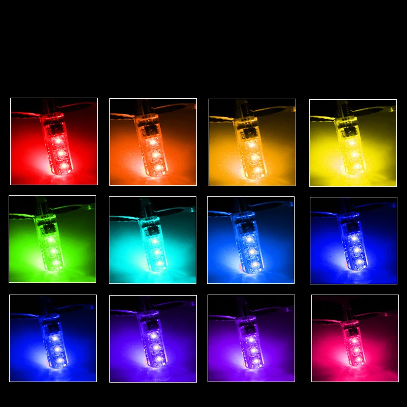 2 шт. Автомобильные светодиодные лампы RGB T10 W5W 2020 194 168 SMD | Освещение