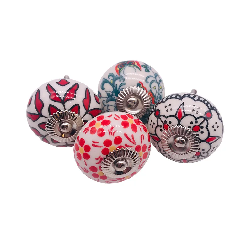 Диаметр: 40 мм белого и синего цветов Керамика шкаф с выдвижными ящиками Потяните