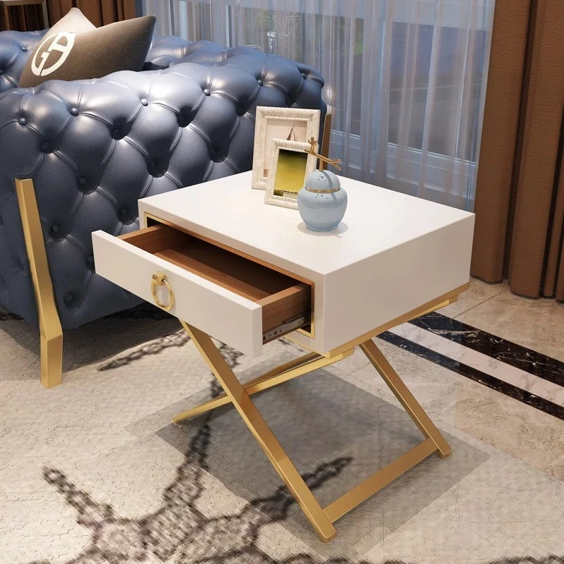 

прикроватная тумба Simple Bedside Table Light Luxury Hotel Paint Bedside Cabinet Hardware Cabinet Bedroom Locker Small Cabinet