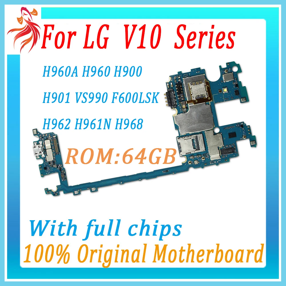 64 ГБ для LG V10 H960 H962 H961N H900 H901 H968 F600LSK оригинальная разблокированная материнская плата с полным чипом MB
