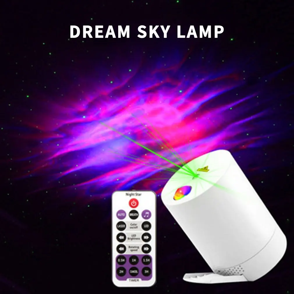 Night Light Starry Sky Projector Water Wave Lamp LED Star Music Rotating Remote Control Wireless Bedroom Bedside | Электроника