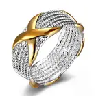 2021 Новое Классическое модное женское кольцо из сплава, двухцветное повседневное обручальное кольцо, роскошное современное Ювелирное Украшение с покрытием