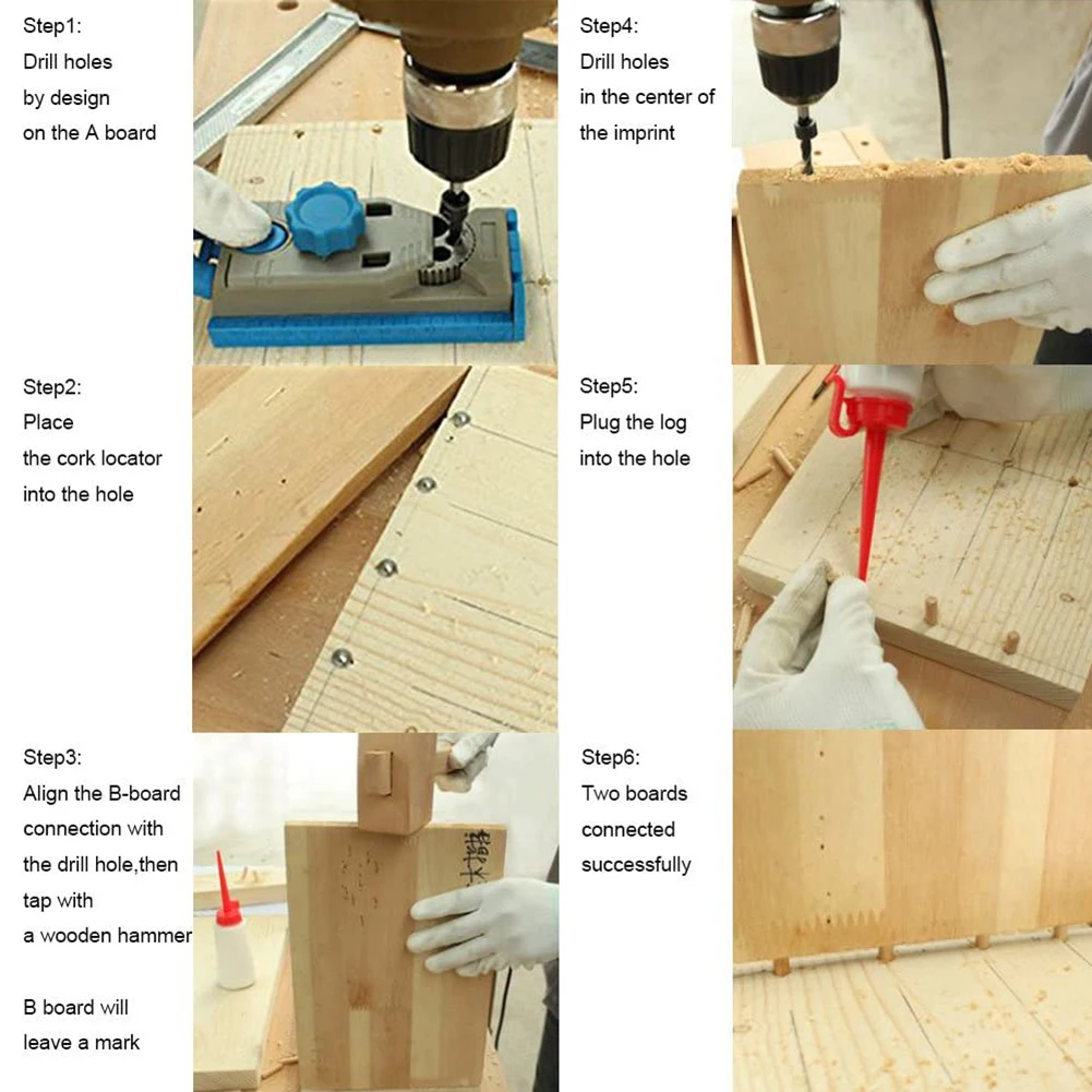

8Pcs Dowel Tenon Center Points Pin Wood 6/8/10/12mm Dowel Tenon Center Woodworking Wood Drill Bit Tool