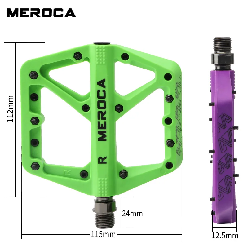 MEROCA Mountain Bike Pedal Nylon Fiber 9/16 Inch Widened Non-slip New 2021 Platform bicycle Accessories | Спорт и развлечения