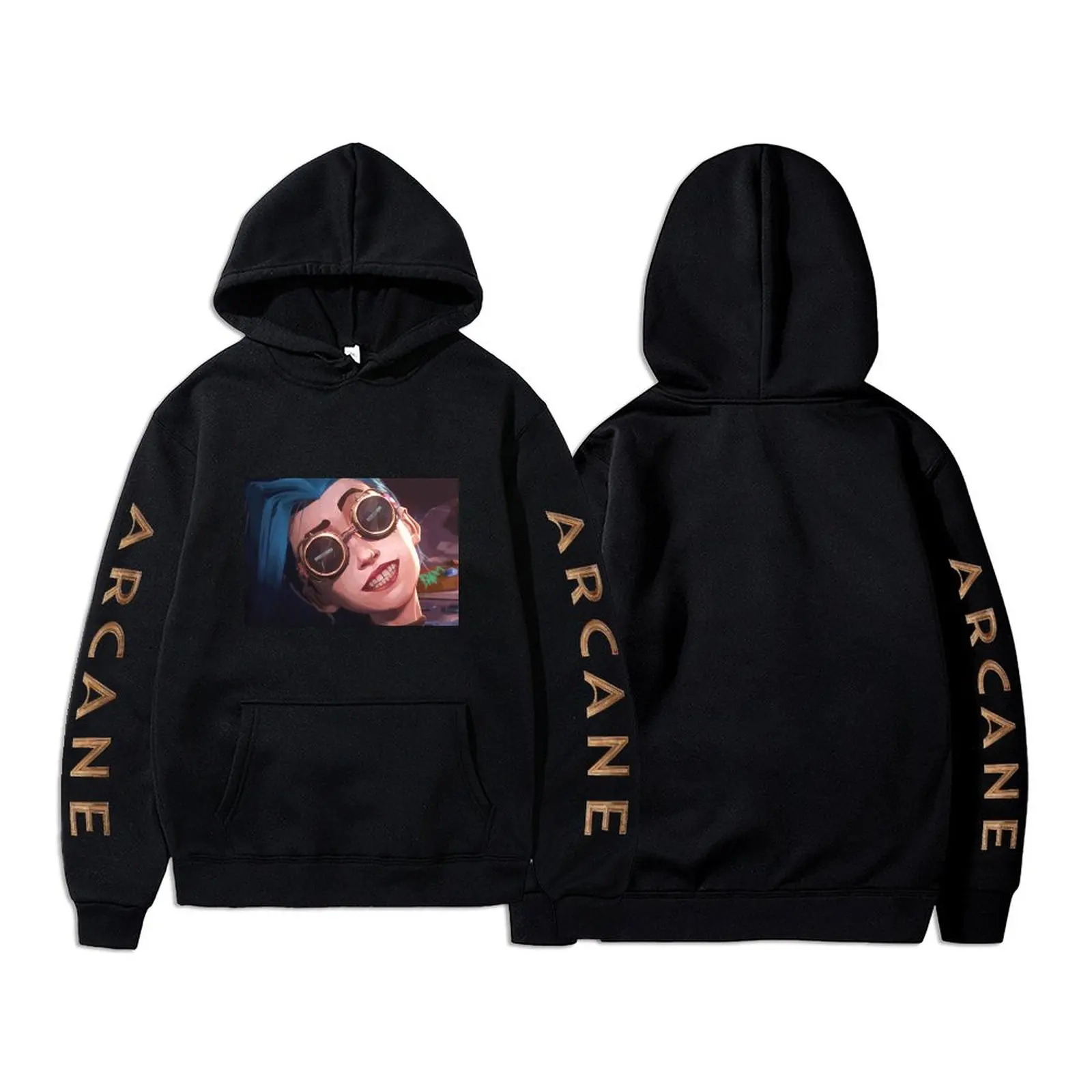 

Arcane Hoodies Game LOL Anime Jinx Print Streetwear Men Women Oversized Sweatshirts Hoodie Hip Hop Tracksuits Pullover Clothing