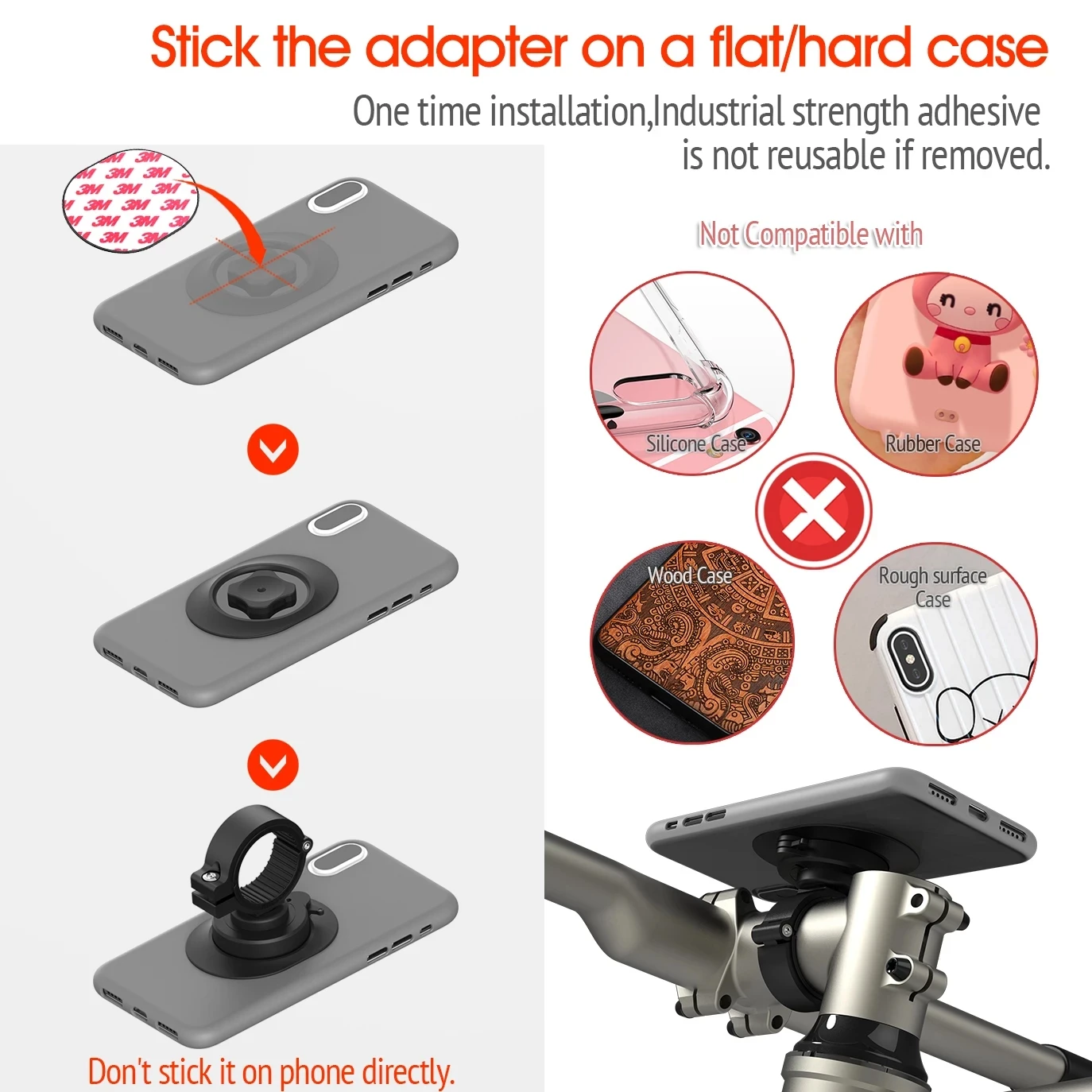 2021 black universal mountain bike handlebar stem phone holder aluminum bicycle moto motorcycle mount clamp with ultra lock free global shipping