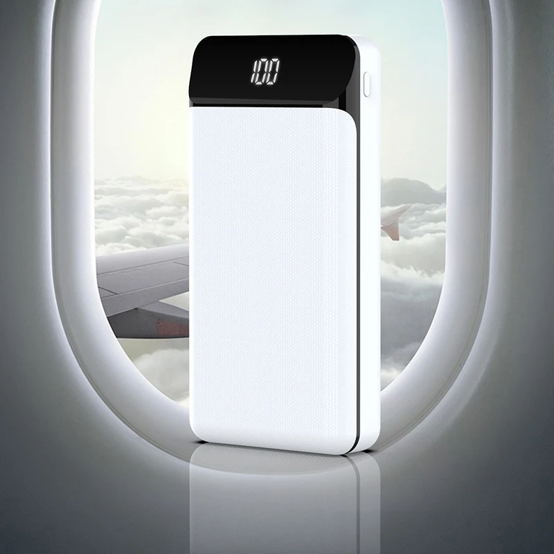 Двойной USB 20000mah Дополнительный внешний аккумулятор для iPhone Samsung Xiaomi портативный