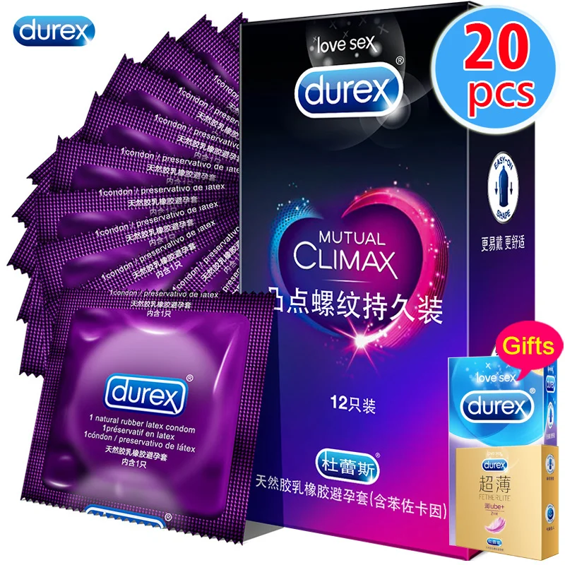 Презервативы Durex взаимной кульминация ультра тонкий задержка в рубчик