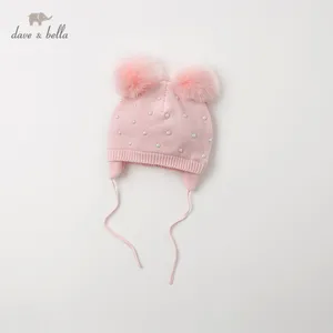 DB11780 dave bella осенне-зимняя детская хлопковая жаккардовая розовая шапка для девочек