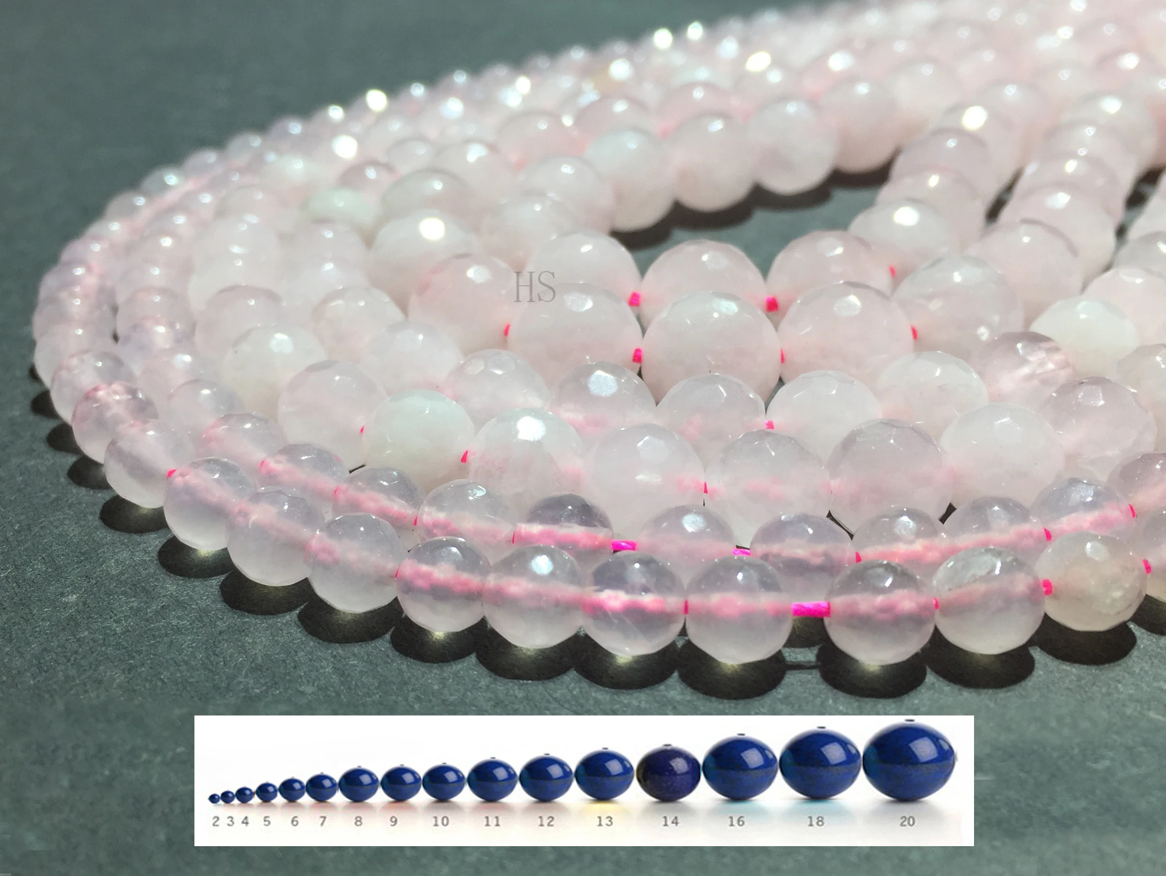 Натуральный камень розовая роза кварцевый граненый круглый бисер драгоценный