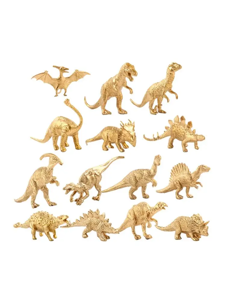 14 частей набор игрушек динозавров мини-фигурки реалистичные фигуры игрушек золотые животные для детского душа