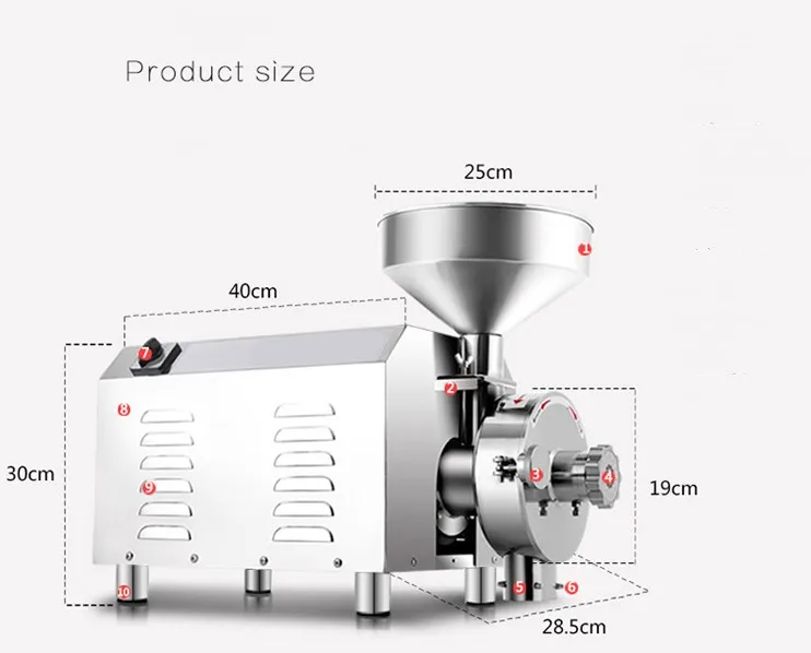 2.2KW специй и китайская травяная шлифовальная машина соевое зерно пищевая