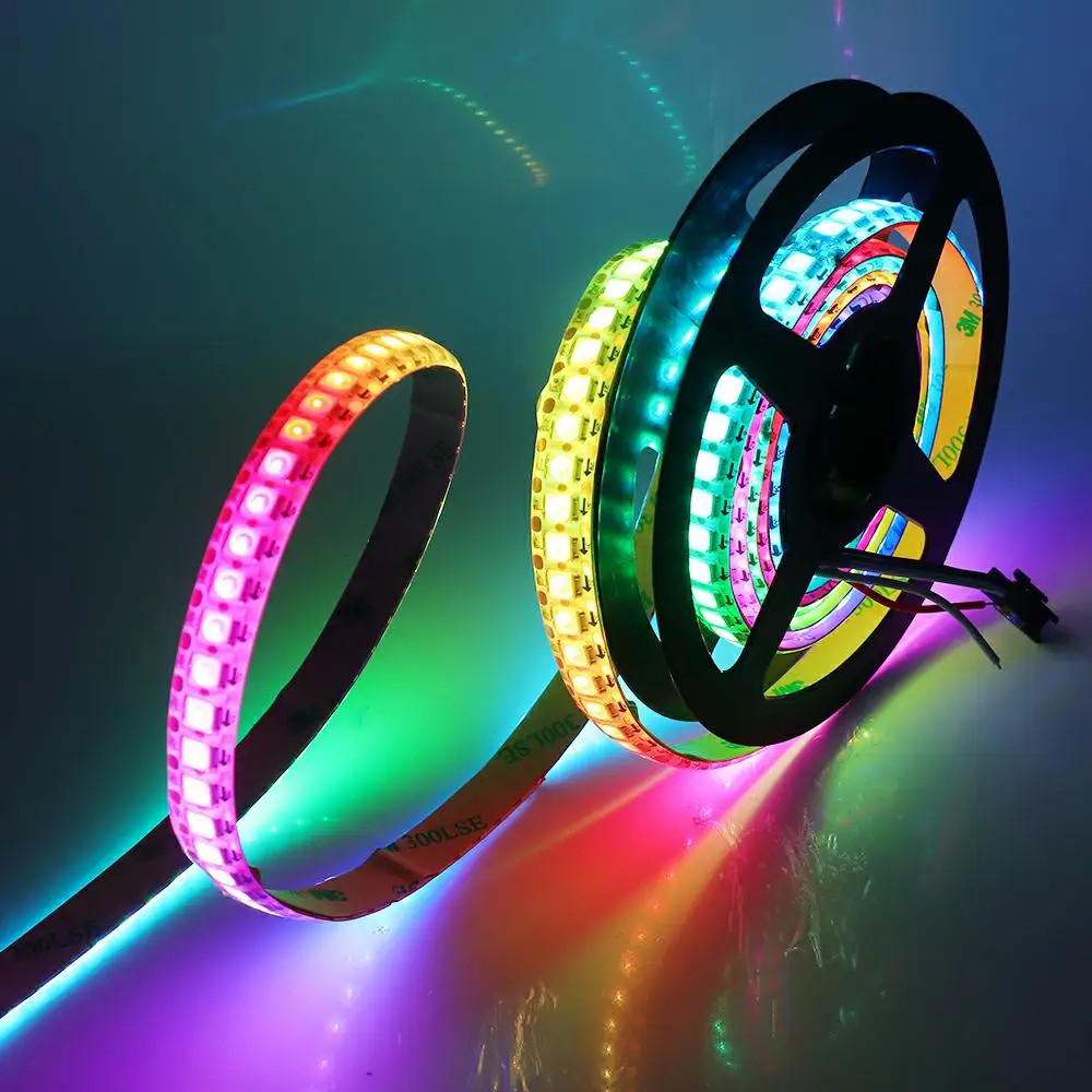 DC5V WS2812B Pixels LED Strip Light Waterproof WS2812IC Full Color Flexible Tape 30/60/144LEDs Smart Ribbon 1M 2M 3M 5M | Освещение