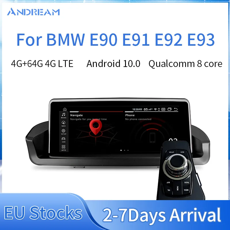 10.25''Android 10 Qualcomm 4+64G IPS Car DVD Player MultiMedia Navigation For BMW 3 Series E90 E91 E92 E93 GPS Head