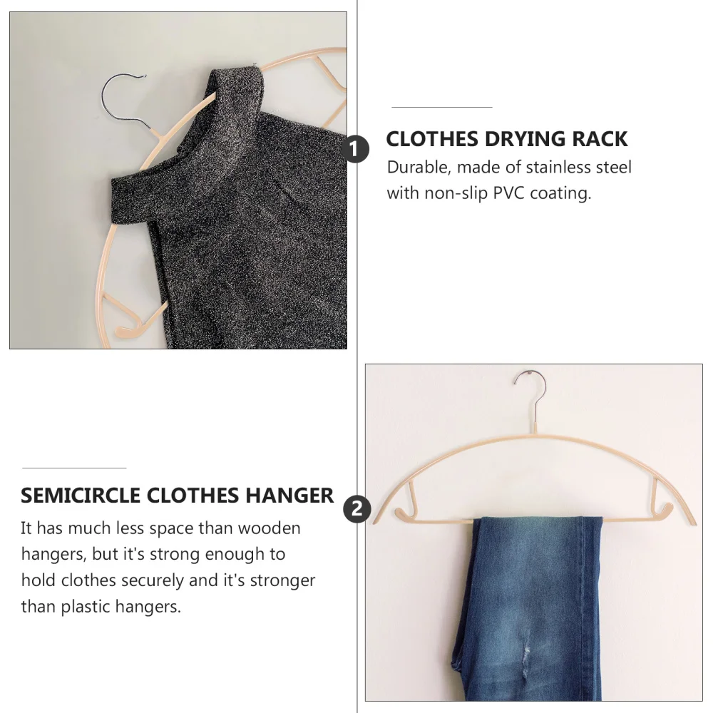 

10Pcs Semicircle Clothes Hanger Skid-proof Hanger Muitipurpose Traceless Hangers