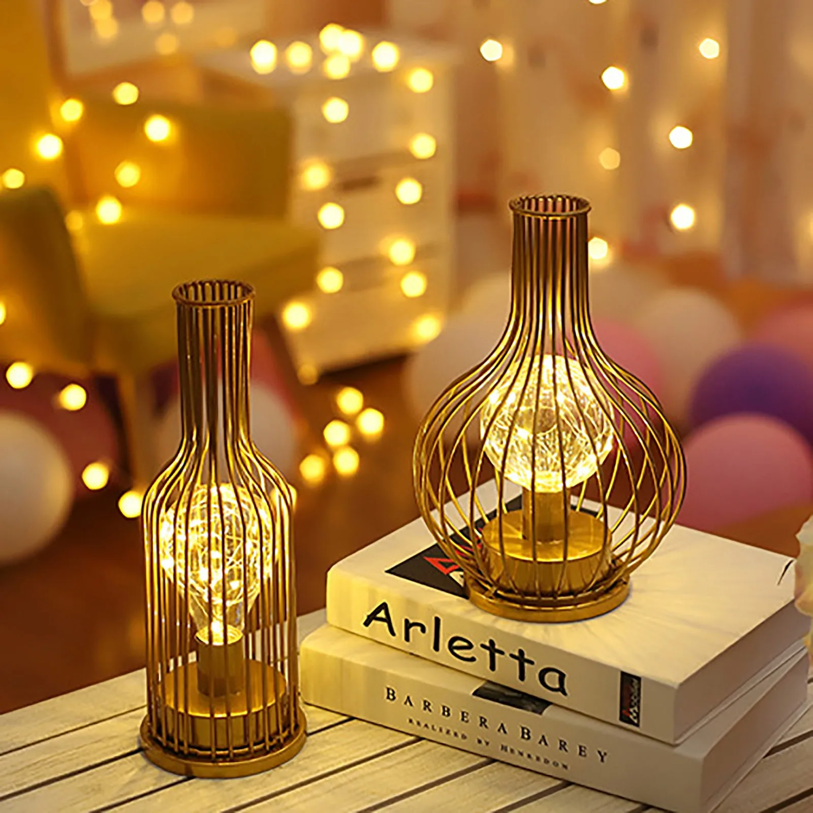 Ночной светильник для бутылки креативная железная настольная лампа лампы винных