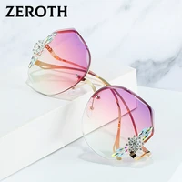 fashion rimless sunglasses women colorful rhinestones glasses retro sunglass luxury eyewear uv400 sun glass gradient shades