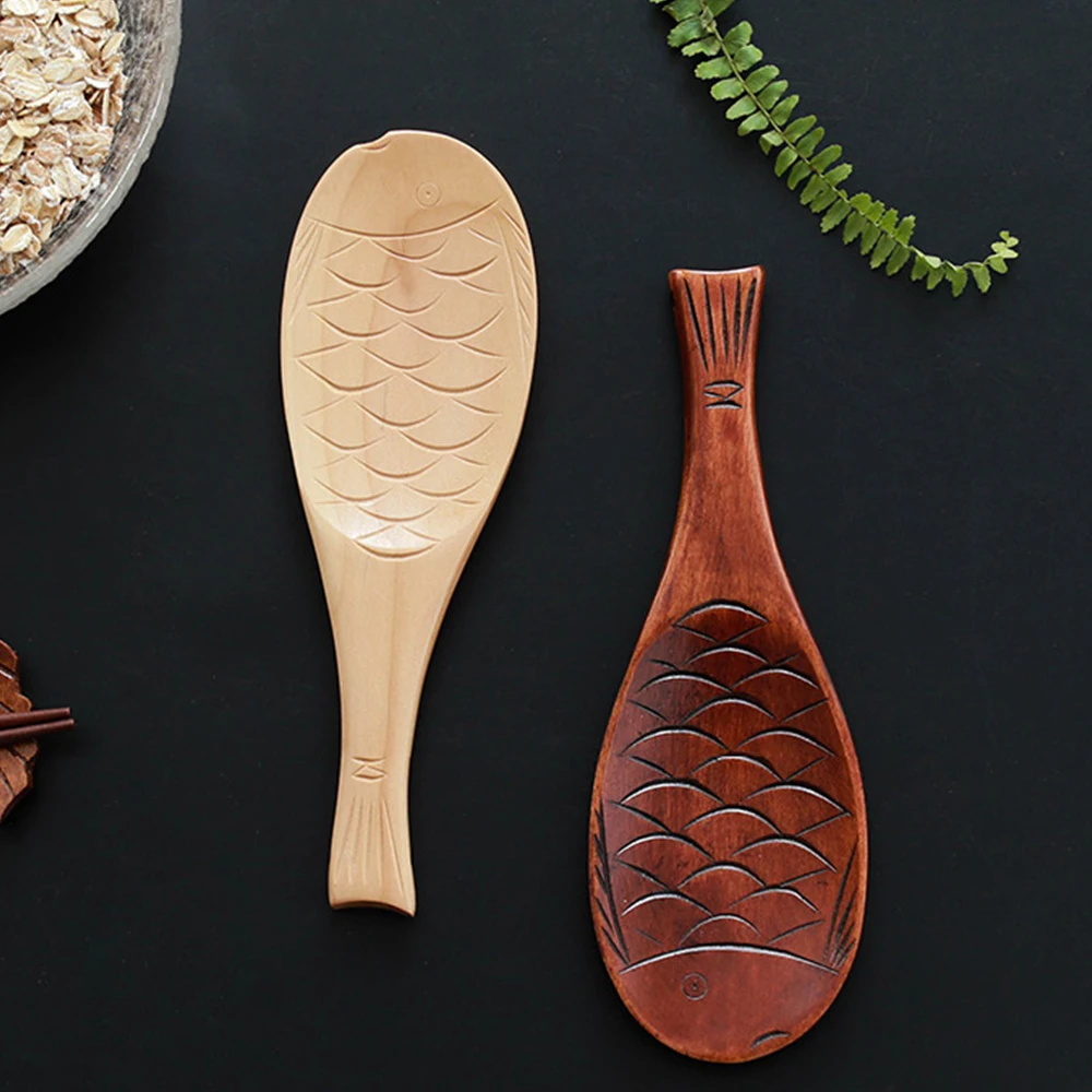 Креативная деревянная лопата рисовая ложка ручная полировка твердый цвет в