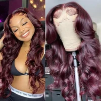 99J Burgundy Body Wave Lace Front Wigs For Women Human Hair Brazilian Pre Plucked Lace Front Wig Remy Hair 180 13*4 VSHOW HAIR