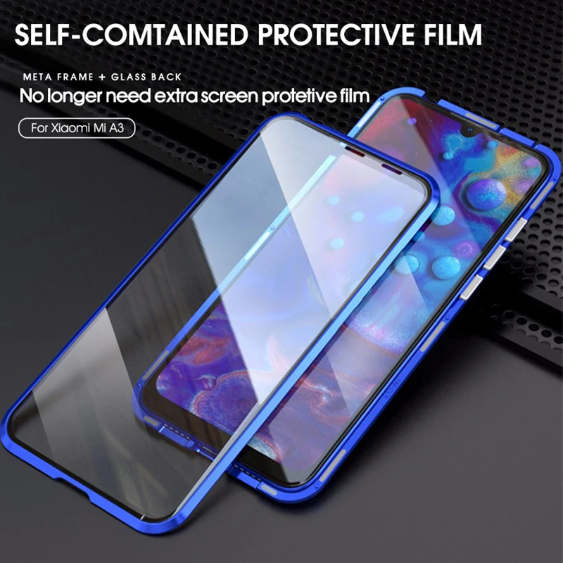 Двухсторонний магнитный металлический чехол для Xiaomi Mi 9 SE CC9 Pocophone F1 9T из