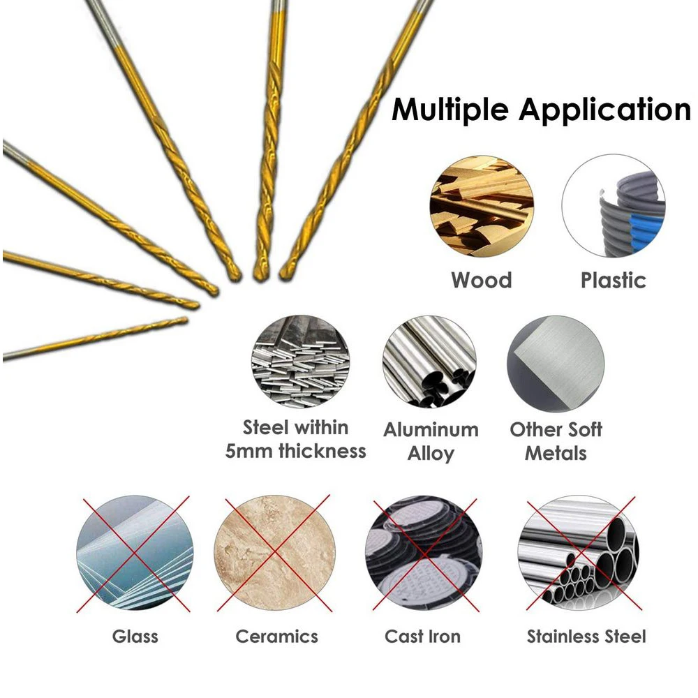 

Drill Bits Set 13/19/25PCS 1.0~13mm HSS Titanium Coated Drill Bit Set For Metal Woodworking Drilling Power Tools Accessories