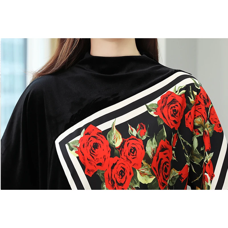 

Summer Plus Size Sets Casual Loose Velvet Tracksuits 2 Pieces Set Women Flower Print Sport Tops+Pants Streetwear Outfits S11001X
