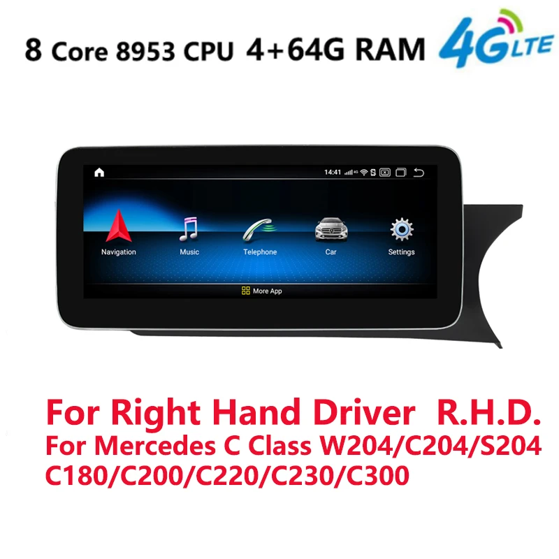 4G LTE + 64G Android 10 0 автомобильный мультимедийный плеер радио GPS Navi для Mercedes C Class W204 C180