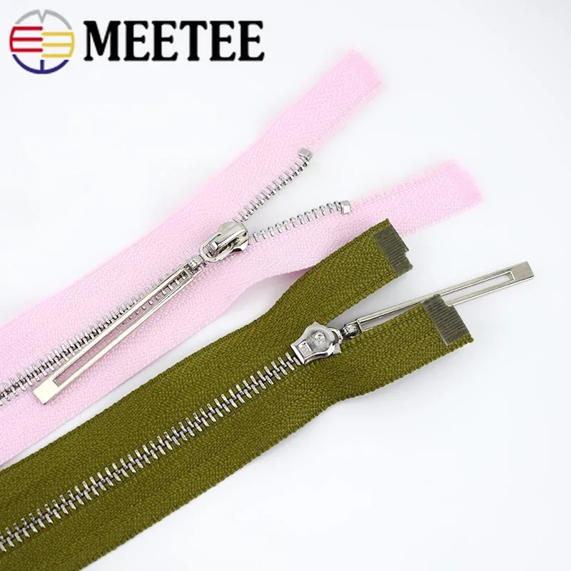 Meetee 5 шт. 20/40/70 см закрытый открытый конец 3 # металлическая молния с серебряными