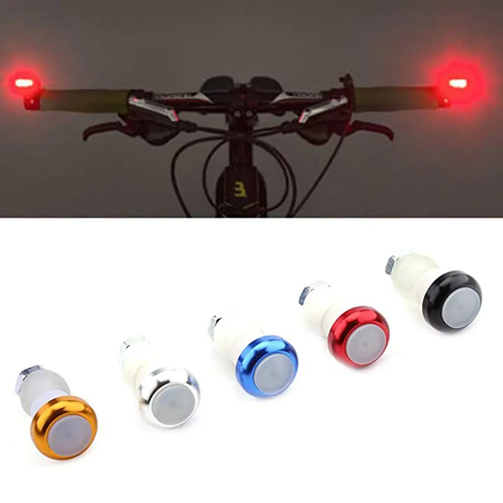 

2PCS/set Battery Powered Bicycle Handlebar Light Bike Signal Lamp Cycling LED Bar Plugs Indicator Safety Lights End tail light