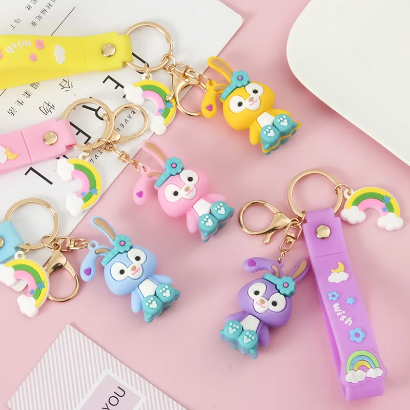 

Creative Cartoon Epoxy Doll Rabbit Keychain Female Cute Doll Car Key Chain Bag Pendant Wholesale Nightmare Before Christmas