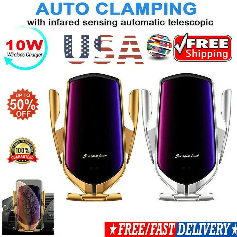 10 Вт Автомобильный держатель для телефона инфракрасный автоматический зажим