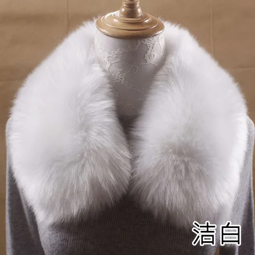 Qearlstar Women Scarf New Faux Fur Collar 55cm Women Children Jackets Coat Hood Fur Decor Shawl Soft Warm Luxury Scarves ZKG15