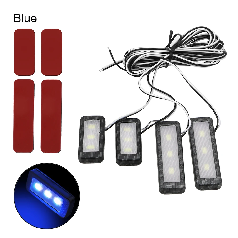 

Haoyuehao 4Pc LED Car Inner Bowl Light Armrest Interior Door Handle Lighting Car Decorative Lights Handrail Lights Lamp