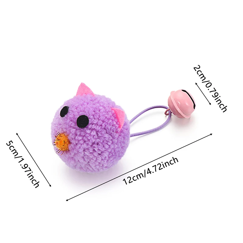 

Plush mouse head shape cat toy Pet bell toy Cat plush bell sounding toy Pure color pet plush sounding toy