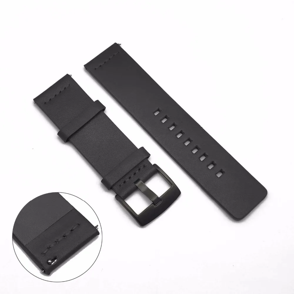 Ремешок кожаный для Samsung Gear sport S2 S3 Classic Frontier Galaxy браслет наручных часов 46 мм 42 amazfit
