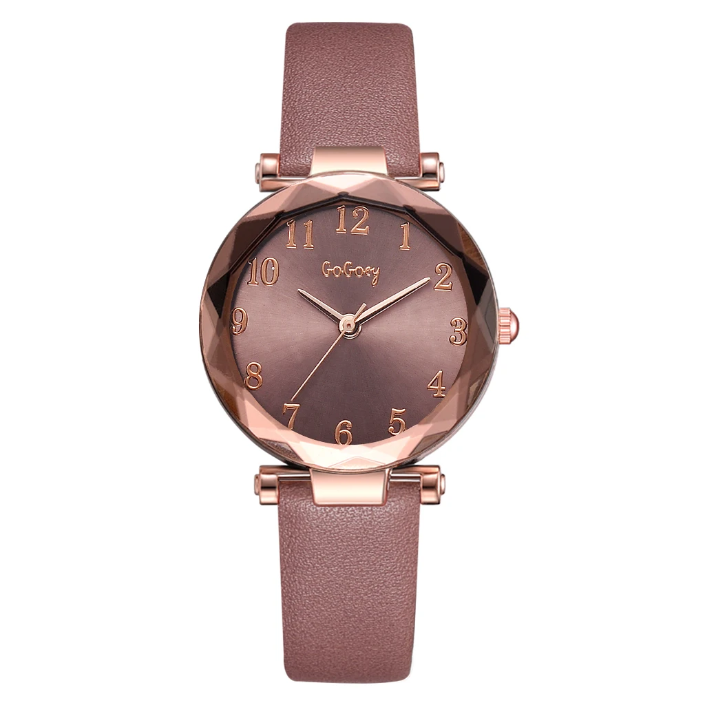 Женские кварцевые наручные часы простые розовые женские в стиле ретро Ulzzang