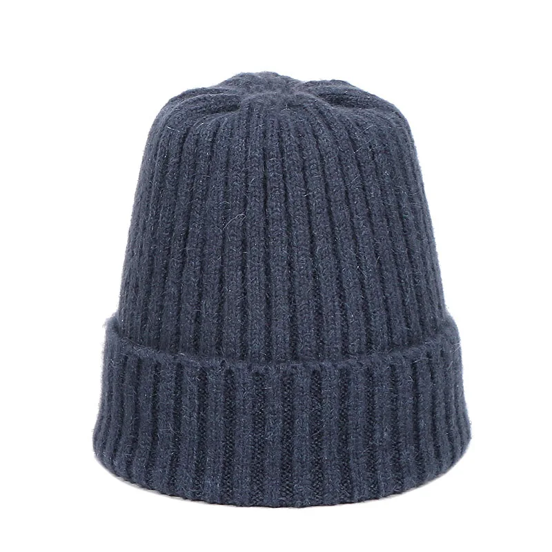 Kids Winter Solid Color Wool Knit Beanie Children Fashion Casual Hat Warm Boy Girl Soft Thicken Hedging Cap Slouchy Bonnet Ski - Цвет: M