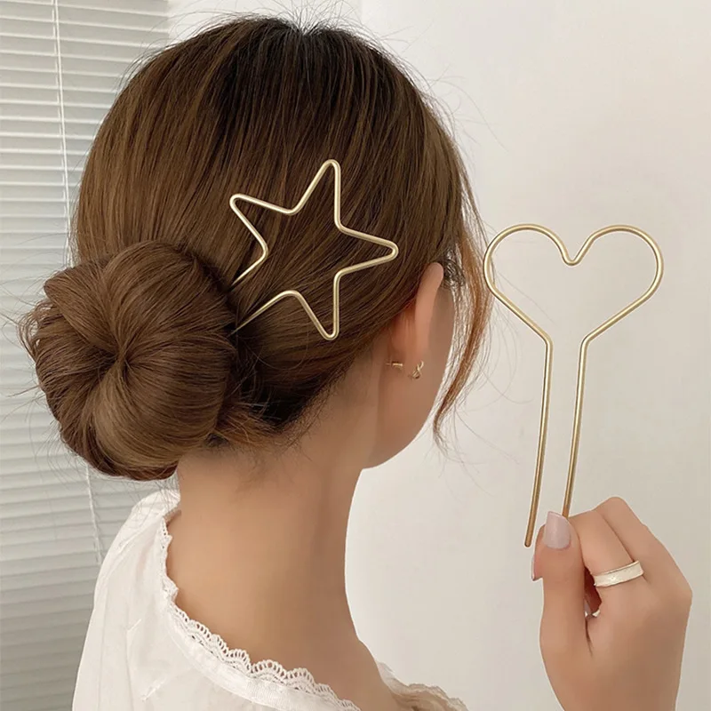 Металлическая U-образная волнистая шпилька для волос Шпилька держатель пучка