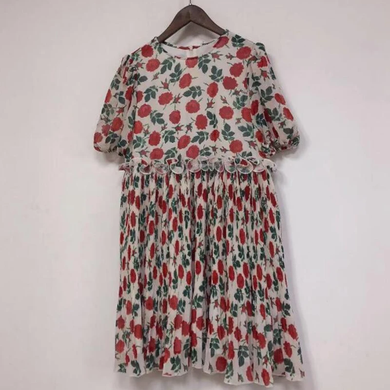 

2021 Woman Printed Pleated Dresses