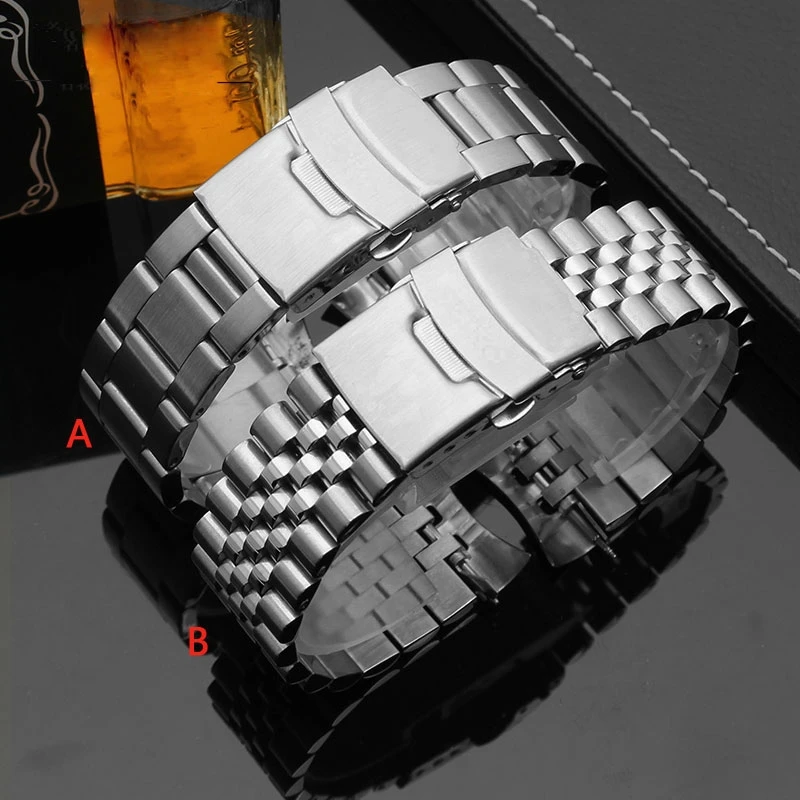 Men's stainless steel watch band originalstype bracelet  for seiko skx007/009 SKX175 SKX173 20mm 22mm  curved watch strap