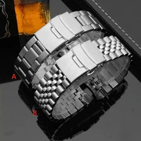 mens stainless steel watch band originalstype bracelet for seiko skx007009 skx175 skx173 20mm 22mm curved watch strap