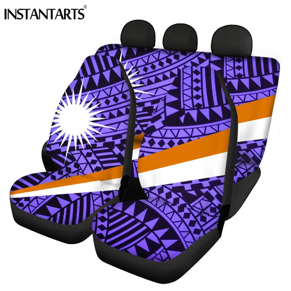 

INSTANTARTS Fashion Islands Flag Polynesian Printed Fashion Car Interior Seats Protector Slip-Resistant Front/Back Seat Covers