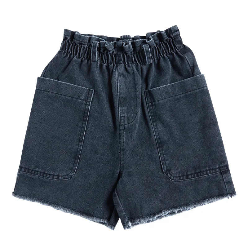 

Children's children's han edition of tall waist trousers new summer 2021 cuhk denim hot pants shorts a undertakes to tide of