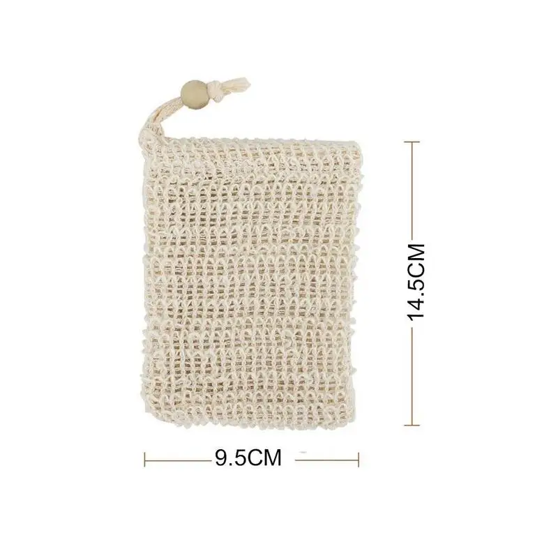 

1Pcs Sisal Hemp Soap Bag Blister Ramie Mesh Soap Storage Double-layer Bags Soap Easy Net Maker Foaming Holder Bubble Bags F X6S6