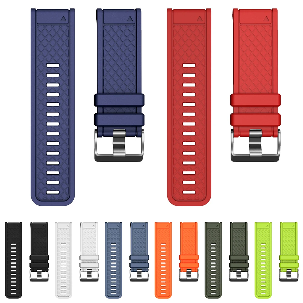 26MM Silicone Replacement Strap For Garmin Fenix 2/Fenix 1/Fenix 3/Fenix 3 HR/Fenix 5X Watchbands Casual Sport Adjustable Strap